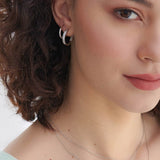 Classic Diamond Hoops, 14K Solid Gold, 1/4 ct Lab Grown Diamond-3