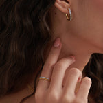 Elegant Diamond Hoops, 14K Solid Gold, 1/2 ct Lab Grown Diamond-2
