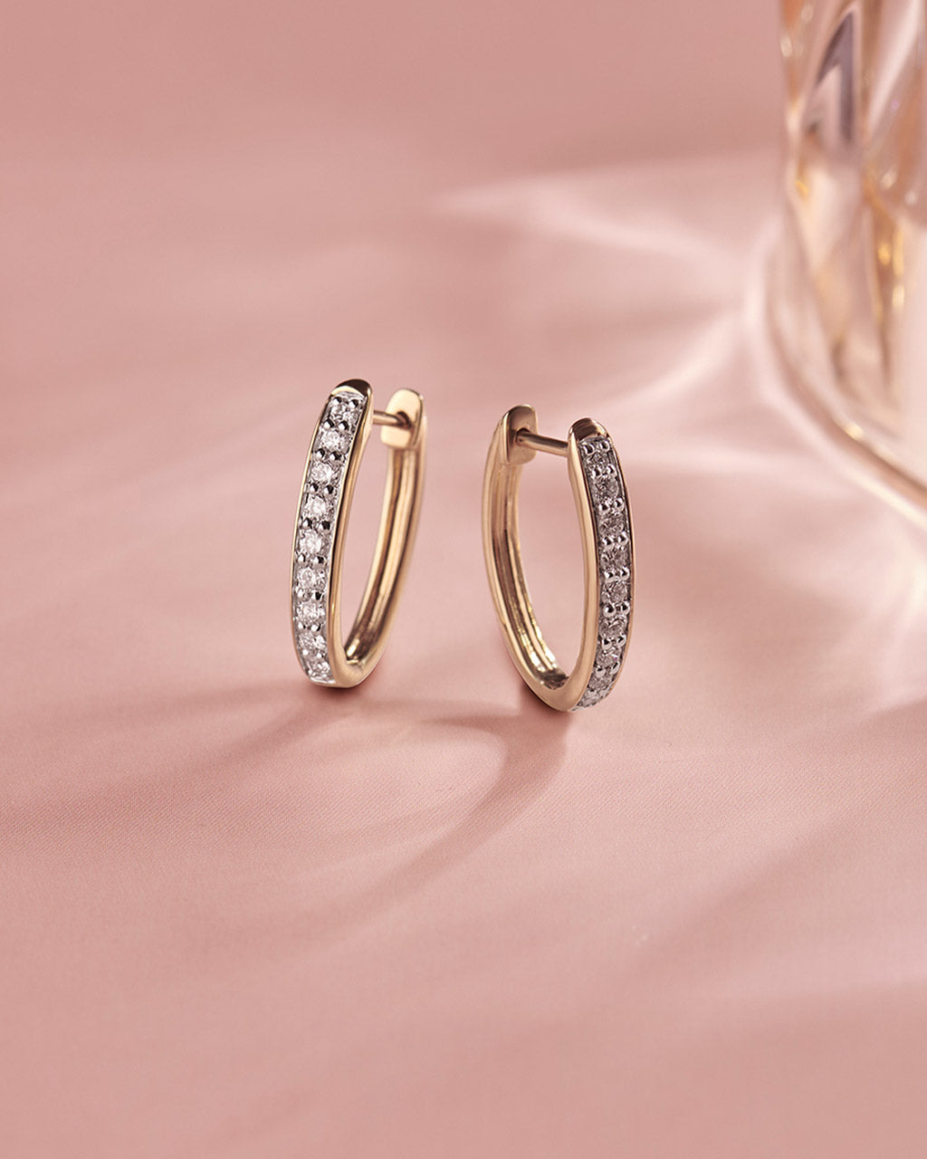 Elegant Diamond Hoops, 14K Solid Gold, 1/2 ct Lab Grown Diamond-6