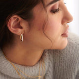 Elegant Diamond Hoops, 14K Solid Gold, 1/2 ct Lab Grown Diamond-5