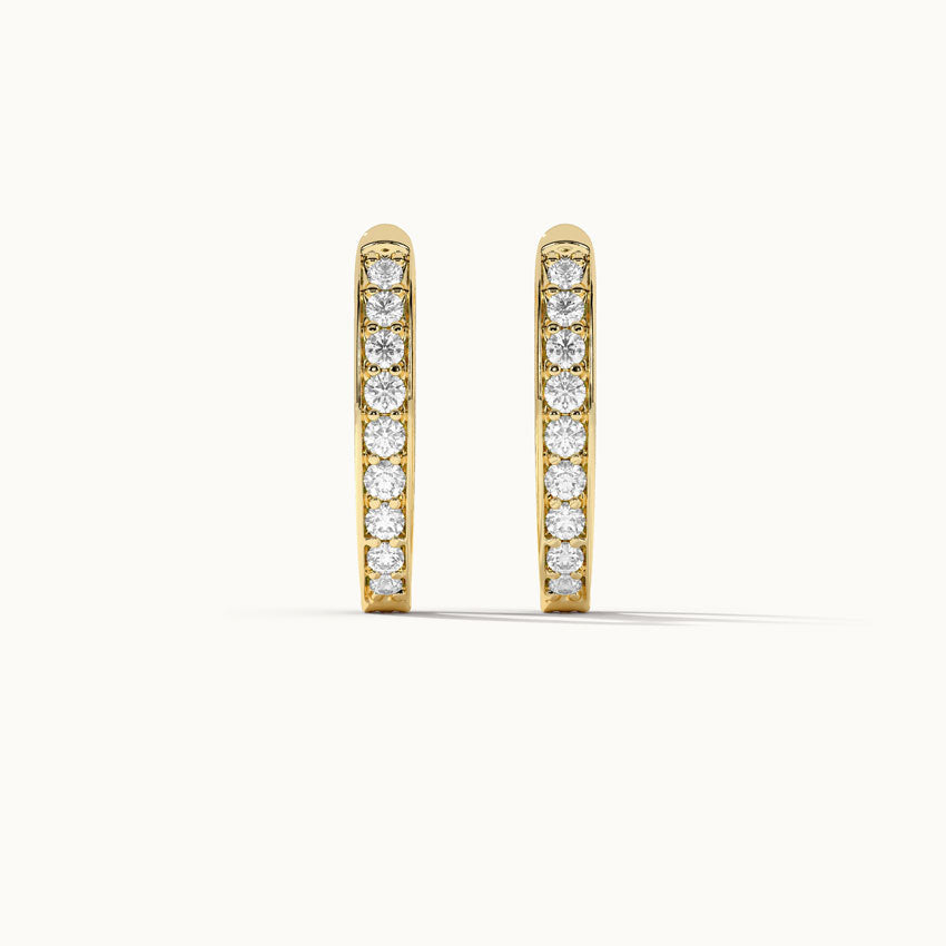 Elegant Diamond Hoops, 14K Solid Gold, 1/2 ct Lab Grown Diamond-7