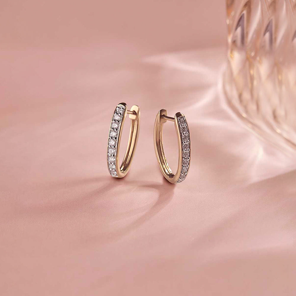 Elegant Diamond Hoops, 14K Gold Vermeil, 1/2 ct Lab Grown Diamond-1