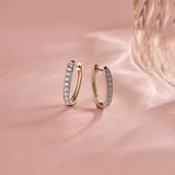 Elegant Diamond Hoops, 14K Gold Vermeil, 1/2 ct Lab Grown Diamond-1