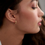 Leaf Station Diamond Hoops, 14K Solid Gold, 1/6 ct Lab Grown Diamond-5