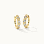 Leaf Station Diamond Hoops, 14K Solid Gold, 1/6 ct Lab Grown Diamond-3