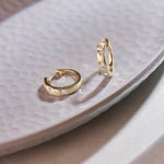 Leaf Station Diamond Hoops, 14K Solid Gold, 1/6 ct Lab Grown Diamond-6