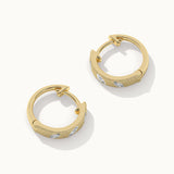 Leaf Station Diamond Hoops, 14K Solid Gold, 1/6 ct Lab Grown Diamond-8