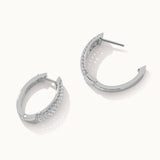 Oval Three Row Diamond Hoops, Sterling Silver, 1 ct Lab Grown Diamond-8
