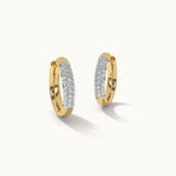 Classic Tubular Diamond Hoops, 14K Solid Gold, 1/2 ct Lab Grown Diamond-3