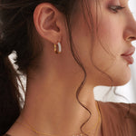 Classic Tubular Diamond Hoops, 14K Solid Gold, 1/2 ct Lab Grown Diamond-5