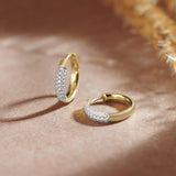 Classic Tubular Diamond Hoops, 14K Gold Vermeil, 1/2 ct Lab Grown Diamond-6