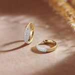 Classic Tubular Diamond Hoops, 14K Solid Gold, 1/2 ct Lab Grown Diamond-6