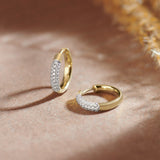 Classic Tubular Diamond Hoops, 14K Solid Gold, 1/2 ct Lab Grown Diamond-6