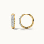Classic Tubular Diamond Hoops, 14K Solid Gold, 1/2 ct Lab Grown Diamond-7