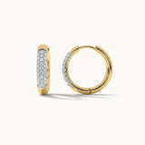 Classic Tubular Diamond Hoops, 14K Solid Gold, 1/2 ct Lab Grown Diamond-7