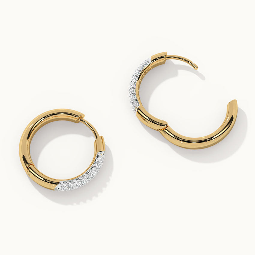 Classic Tubular Diamond Hoops, 14K Gold Vermeil, 1/2 ct Lab Grown Diamond-8