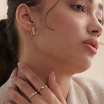Classic Tubular Diamond Hoops, 14K Solid Gold, 1/2 ct Lab Grown Diamond-2
