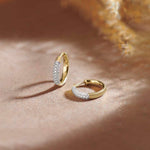 Classic Tubular Diamond Hoops, 14K Gold Vermeil, 1/2 ct Lab Grown Diamond-1