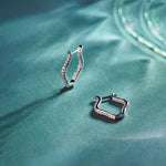 Squiggle Panaroma Diamond Hoops, 14K Solid Gold, 1/3 ct Lab Grown Diamond-1