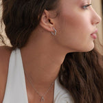 Squiggle Panaroma Diamond Hoops, Sterling Silver, 1/3 ct Lab Grown Diamond-2
