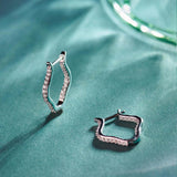 Squiggle Panaroma Diamond Hoops, Sterling Silver, 1/3 ct Lab Grown Diamond-6