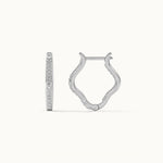 Squiggle Panaroma Diamond Hoops, Sterling Silver, 1/3 ct Lab Grown Diamond-7
