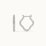 Squiggle Panaroma Diamond Hoops, Sterling Silver, 1/3 ct Lab Grown Diamond-7