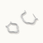 Squiggle Panaroma Diamond Hoops, Sterling Silver, 1/3 ct Lab Grown Diamond-8