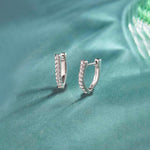 Classic V Two Row Diamond Hoops, 14K Solid Gold, 1/4 ct Lab Grown Diamond-1