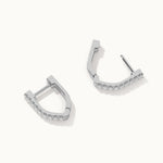 Classic V Two Row Diamond Hoops, Sterling Silver, 1/4 ct Lab Grown Diamond-8