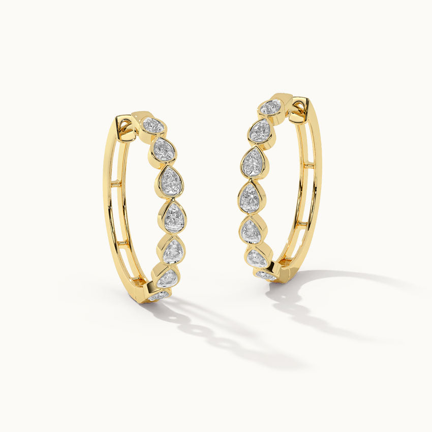 Medium Pear Hoops, 14K Gold Vermeil, 1/3 ct Lab Grown Diamond-3