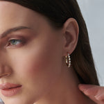 Medium Pear Hoops, 14K Gold Vermeil, 1/3 ct Lab Grown Diamond-2
