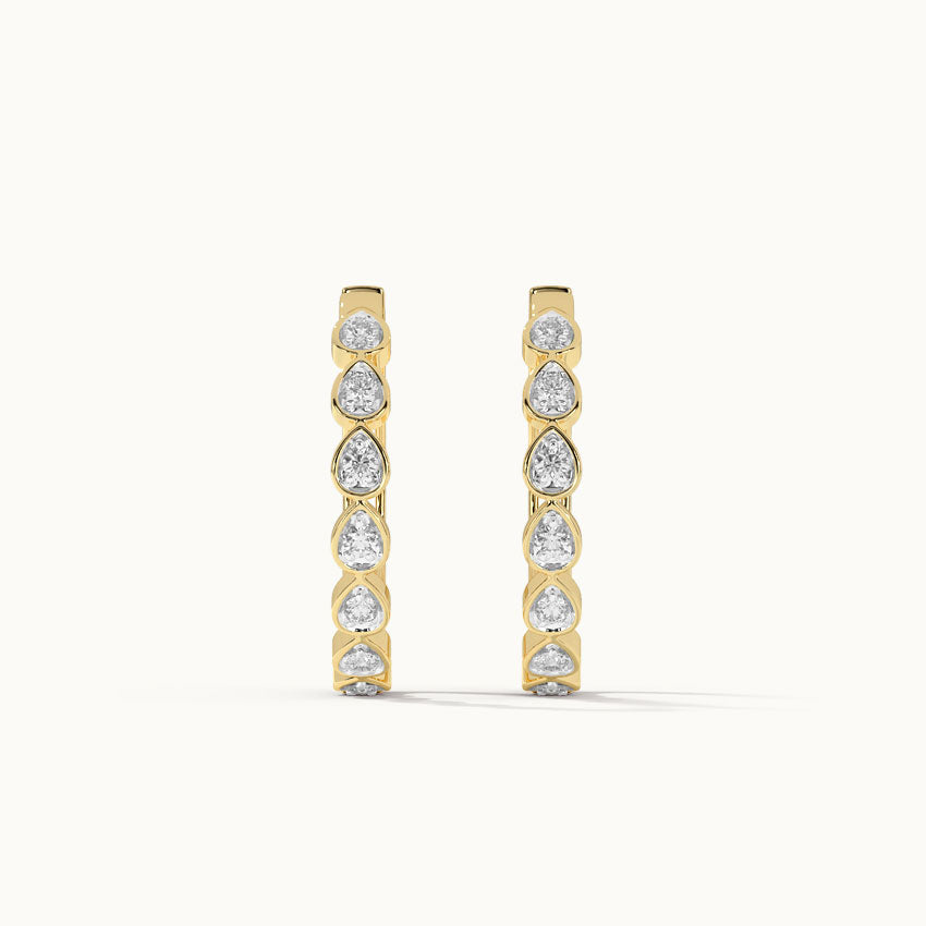 Medium Pear Hoops, 14K Gold Vermeil, 1/3 ct Lab Grown Diamond-6