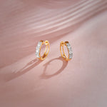Petite Diamond Hoops, 14K Solid Gold, 1/3 ct Lab Grown Diamond-4