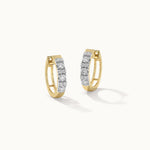 Petite Diamond Hoops, 14K Gold Vermeil, 1/3 ct Lab Grown Diamond-1