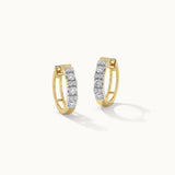Petite Diamond Hoops, 14K Gold Vermeil, 1/3 ct Lab Grown Diamond-1
