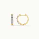 Petite Diamond Hoops, 14K Solid Gold, 1/3 ct Lab Grown Diamond-3