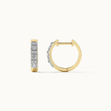 Petite Diamond Hoops, 14K Solid Gold, 1/3 ct Lab Grown Diamond-3