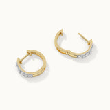 Petite Diamond Hoops, 14K Solid Gold, 1/3 ct Lab Grown Diamond-7