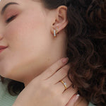 Petite Diamond Hoops, 14K Solid Gold, 1/3 ct Lab Grown Diamond-6