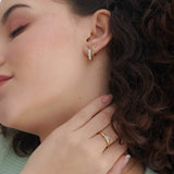 Petite Diamond Hoops, 14K Gold Vermeil, 1/3 ct Lab Grown Diamond-6