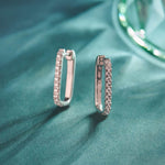 Classic Paperclip Diamond Hoops, Sterling Silver, 1/2 ct Lab Grown Diamond-3