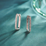 Classic Paperclip Diamond Hoops, 14K Solid Gold, 1/2 ct Lab Grown Diamond-3