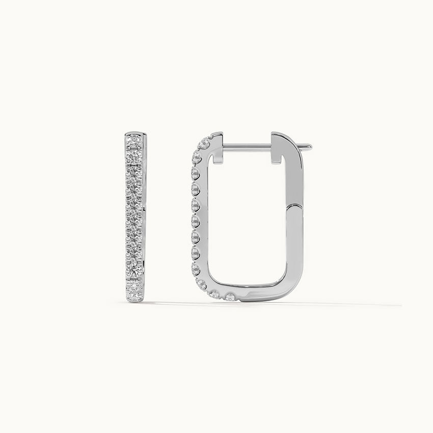 Classic Paperclip Diamond Hoops