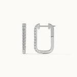 Classic Paperclip Diamond Hoops, Sterling Silver, 1/2 ct Lab Grown Diamond-7