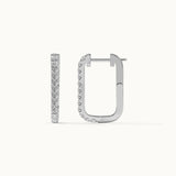 Classic Paperclip Diamond Hoops, Sterling Silver, 1/2 ct Lab Grown Diamond-7