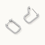 Classic Paperclip Diamond Hoops, Sterling Silver, 1/2 ct Lab Grown Diamond-8