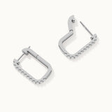 Classic Paperclip Diamond Hoops, Sterling Silver, 1/2 ct Lab Grown Diamond-8