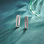 Classic Paperclip Diamond Hoops, 14K Solid Gold, 1/2 ct Lab Grown Diamond-1
