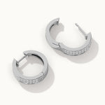 Classic Two Line Diamond Hoops, Sterling Silver, 1/2 ct Lab Grown Diamond-8